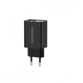Riversong Travel Adapter SafeKub D2 2.4A Dual USB - Black (AD29)