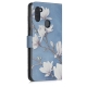 KW Wallet Case Samsung Galaxy A11 - Magnolias Taupe / White / Blue Grey (52170.01)