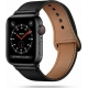 Tech-Protect LeatherFit Apple Watch 1/2/3/4/5/6/SE (42/44MM) - Black