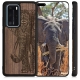 KW Wooden Case Huawei P40 Pro - Elephant Motif Dark Brown (52352.06)