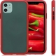 KW Shockproof Hard Cover with Soft TPU Bumper Apple iPhone 11 - Matte Transparent / Red (50412.02)