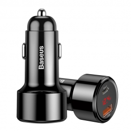 Baseus Magic Series PPS Car Charger with digital display USB Quick Charge 3.0 / USB Type C PD QC4+ 45W 6A Black (CCMLC20C-01)