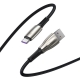 Baseus Water Drop-shaped Cable USB to Type-C, LED, 66W, 6A, 2m - Black (CATSD-N01)