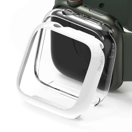 Ringke Slim 2-pack Apple Watch 7 (45mm) - White & Clear