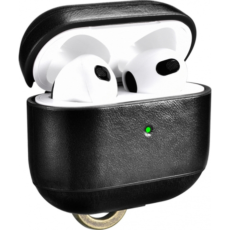 iCarer Leather Vintage natural leather case AirPods 3 - Black (IAP057-BK)