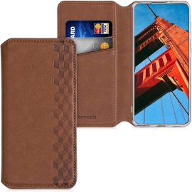 KW Wallet Case Samsung Galaxy S21 - 3D Cubes / Light Brown (54390.01)