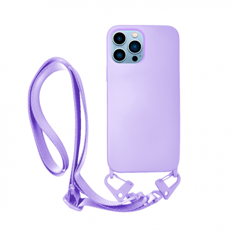 Vivid Silicone Case Strap Apple iPhone 13 Pro Max Lilac