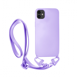 Vivid Silicone Case Strap Apple iPhone 11 Lilac