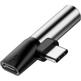 Baseus Adapter Audio USB-C to Mini Jack 3.5mm + USB-C - Silver (CATL41-S1)