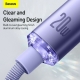Baseus Crystal Shine Series Cable Type-C to Lightning 20W 1.2m Lilac