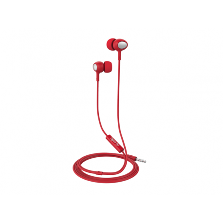 Celly Up 500 Stereo Earphone 3.5mm Round Cable Red