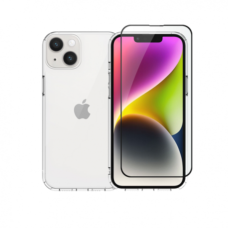 Vivid Set TPU Case + Full Face Tempered Glass Apple iPhone 14 Plus Black