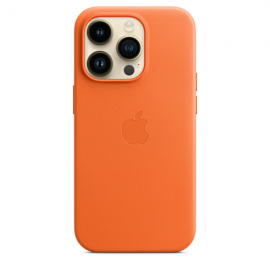 Apple Leather Case iPhone 14 Pro with MagSafe Orange