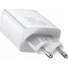 Baseus Compact Quick Charger Type-C/2xUSB 30W White