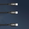 Baseus Rapid Series 3-in-1 Braided USB to Lightning / Type-C / micro USB Cable Μαύρο 1.2m (CAJS000001)