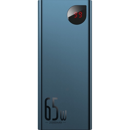 Baseus Powerbank QC 4.0 20000mAh 2xUSB/Type-C/micro-USB Digital Display 65W Blue