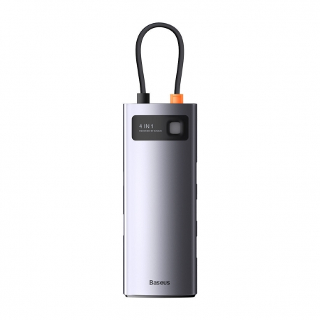 Baseus Multifunctional HUB Docking Station Metal Gleam Series 4 in 1 Type-C to USB 3.0 Gray