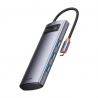 Baseus Multifunctional HUB Docking Station Metal Gleam Series 4 in 1 Type-C to USB 3.0 Gray