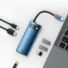 Baseus Multifunctional HUB Docking Station Metal Gleam Series 6 in 1 Type-C to HDMI+USB 3.0+RJ45 Blue