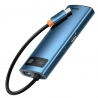 Baseus Multifunctional HUB Docking Station Metal Gleam Series 6 in 1 Type-C to HDMI+USB 3.0+RJ45 Blue