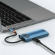 Baseus Multifunctional HUB Docking Station Metal Gleam Series 6 in 1 Type-C to HDMI+USB 3.0+RJ45 Blue