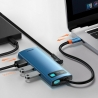Baseus Multifunctional HUB Docking Station Metal Gleam Series 6 in 1 Type-C to HDMI+USB 3.0+RJ45 Blue