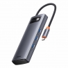 Baseus Multifunctional HUB Docking Station Metal Gleam Series 6 in 1 Type-C to HDMI+USB 3.0 Gray