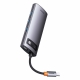Baseus Multifunctional HUB Docking Station Metal Gleam Series 6 in 1 Type-C to HDMI+USB 3.0 Gray