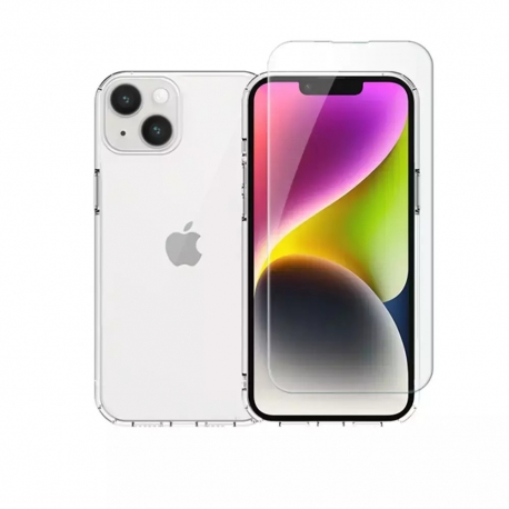 Vivid Set TPU Case + Full Face Tempered Glass Apple iPhone 15 Plus Black