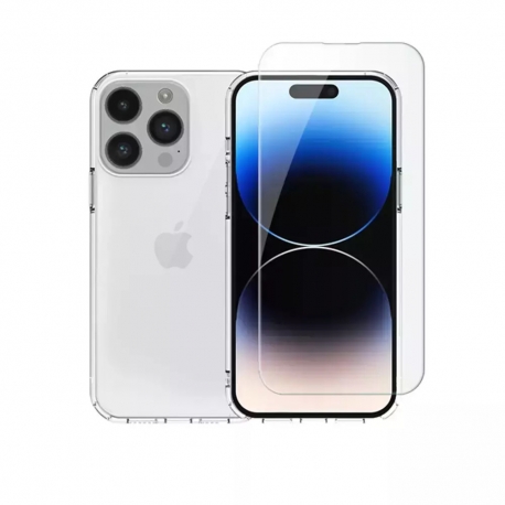 Vivid Set TPU Case + Full Face Tempered Glass Apple iPhone 15 Pro Black