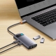 Baseus Multifunctional HUB Docking Station Metal Gleam Series 4 in 1 Type-C to USB 3.0+RJ45 Gray