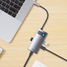 Baseus Multifunctional HUB Docking Station Metal Gleam Series 4 in 1 Type-C to USB 3.0+RJ45 Gray