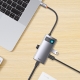 Baseus Multifunctional HUB Docking Station Metal Gleam Series 4 in 1 Type-C to USB 3.0+RJ45 Gray