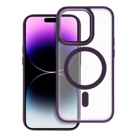 Matte Mag Cover case compatible with MagSafe for IPHONE 15 PLUS purple