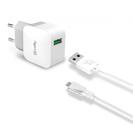 Celly Travel Adapter 2.4A Kit Usb Micro Cable White