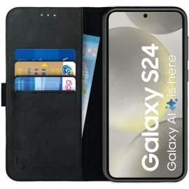 Rosso Deluxe Book Case Samsung Galaxy S24 - Black