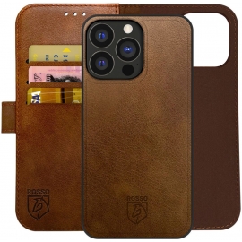 Rosso Element 2 in 1 Book Case Apple iPhone 15 Pro - Brown
