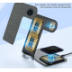 Veger Y9 3 in 1 Wireless Charging Station - Qi Smartphone/ Airpods/ Apple Watch - Tarnish Grey