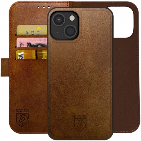 Rosso Element 2 in 1 Book Case Apple iPhone 15 Plus - Brown
