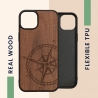 KWmobile TPU Bumper Apple iPhone 15 Plus - Walnut  Navigational Compass