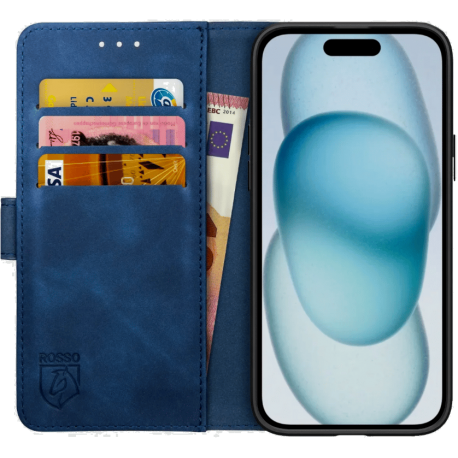 Rosso Element Book Case Apple iPhone 15 - Blue