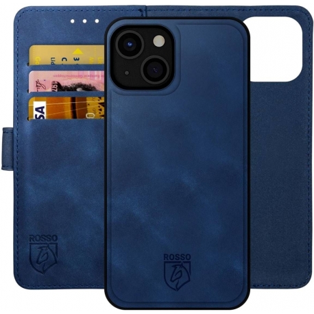 Rosso Element 2 in 1 Book Case Apple iPhone 15 - Blue