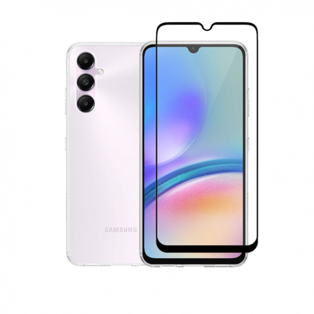 Vivid Set Gelly Case + Full Face Tempered Glass Samsung Galaxy A05s Black