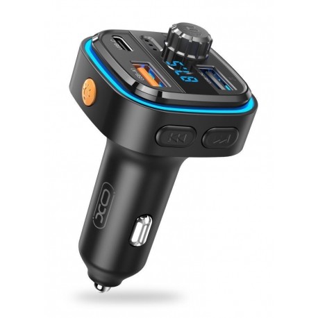 XO BCC08 FM TRANSMITER ΜΕ RGB LIGHT USBx2, USB-C, MP3, Bluetooth 5.0 - Black