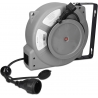 Navaris Wall Mountable Self Retracting Cable Reel - 1 x  Schuko - 13m+2m - IP44 - Grey