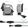 Navaris Wall Mountable Self Retracting Cable Reel - 1 x  Schuko - 13m+2m - IP44 - Grey