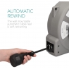 Navaris Wall Mountable Self Retracting Cable Reel - 1 x  Schuko - 13m+2m - IP44 - Grey