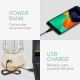 Navaris Rechargeable LED Latern - PowerBank 5000mAh  1 x USB-A - 126 x 126 x 23cm - White