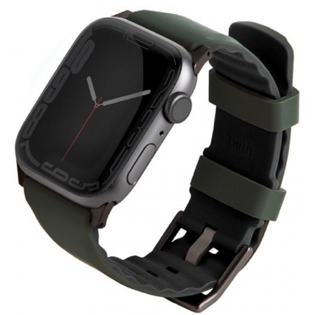 UNIQ pasek Linus Apple Watch Series 4/5/6/7/8/SE/SE2/Ultra 42/44/45mm. Airosoft Silicone -moss green