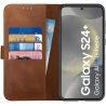Rosso Deluxe Book Case Samsung Galaxy S24 Plus - Brown